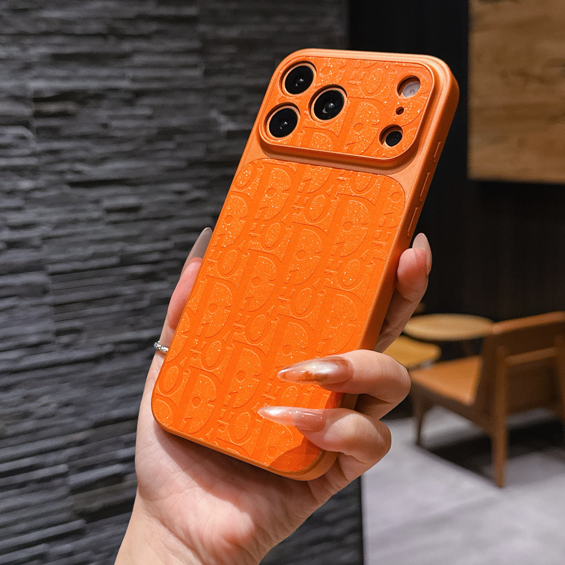High-quality  CD iPhone case orange– GZLV004