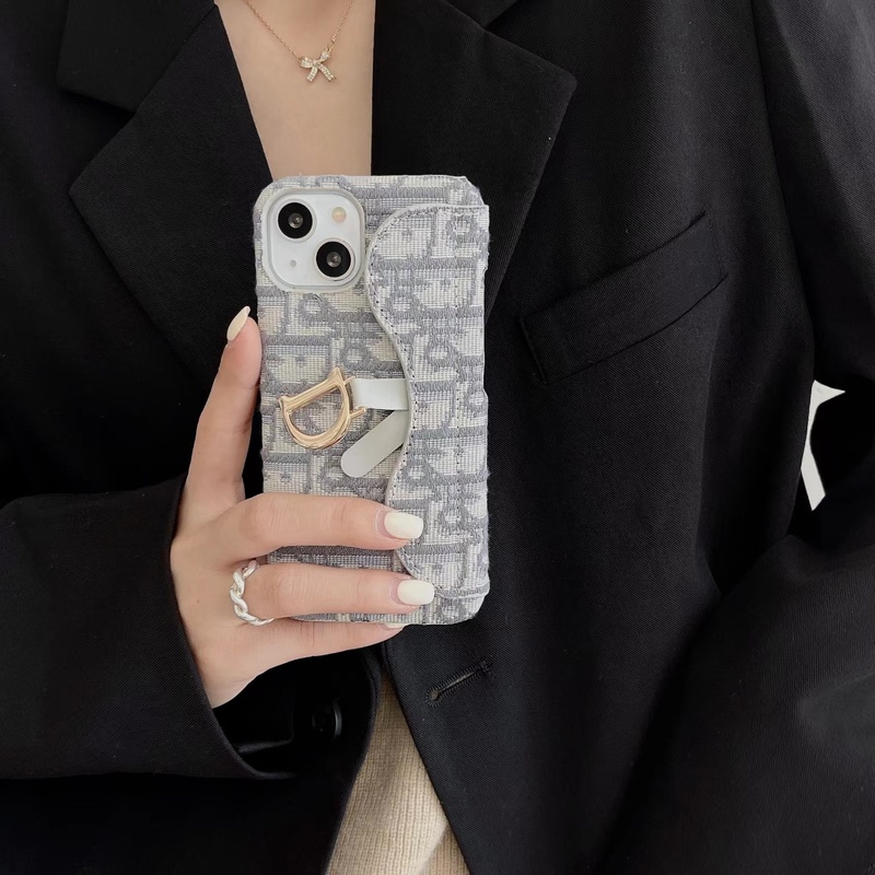 CD iPhone Case With Card Holder Gray-BY240112-GTOCASE