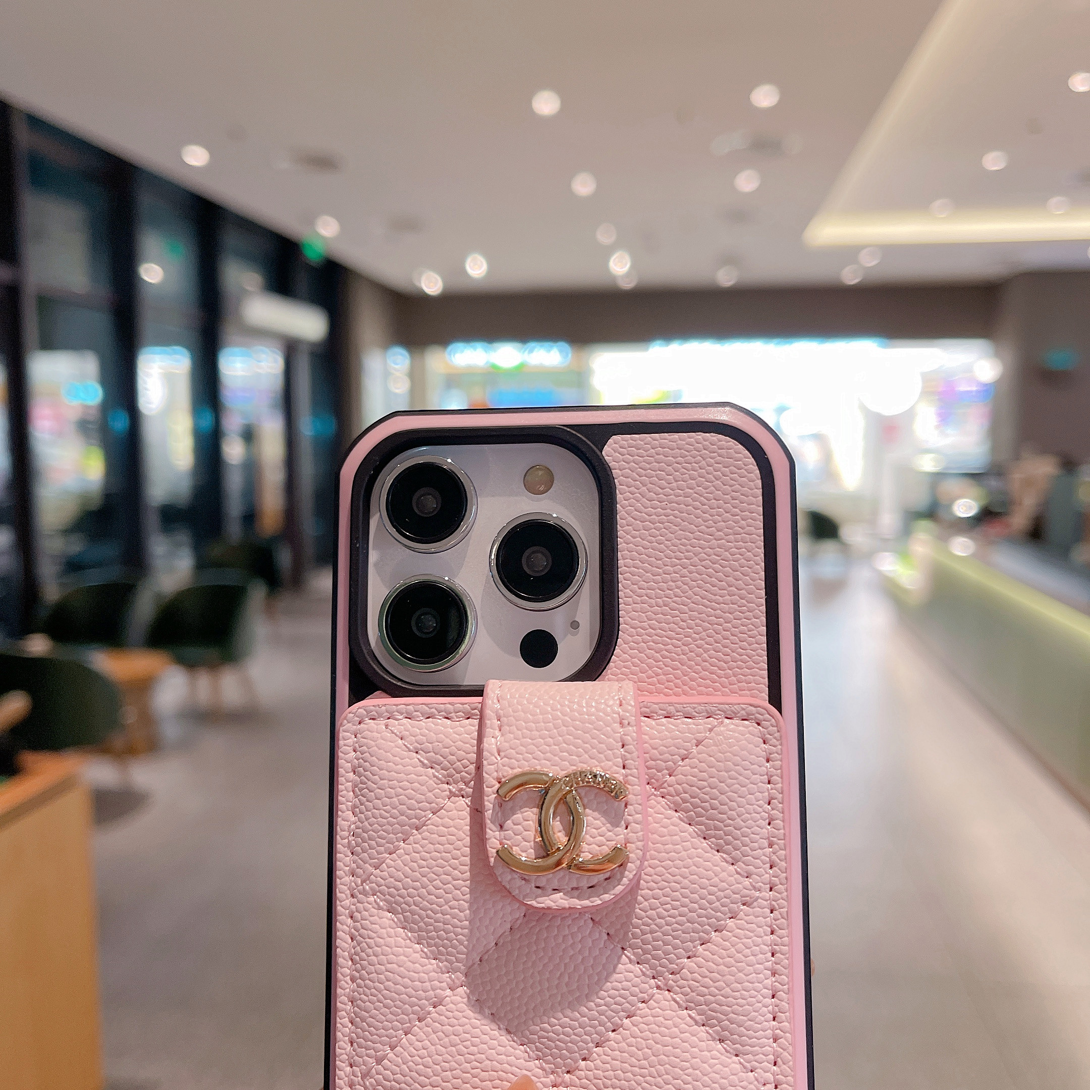 CC iPhone Case With Card Holder Pink -LBB240401-GTOCASE