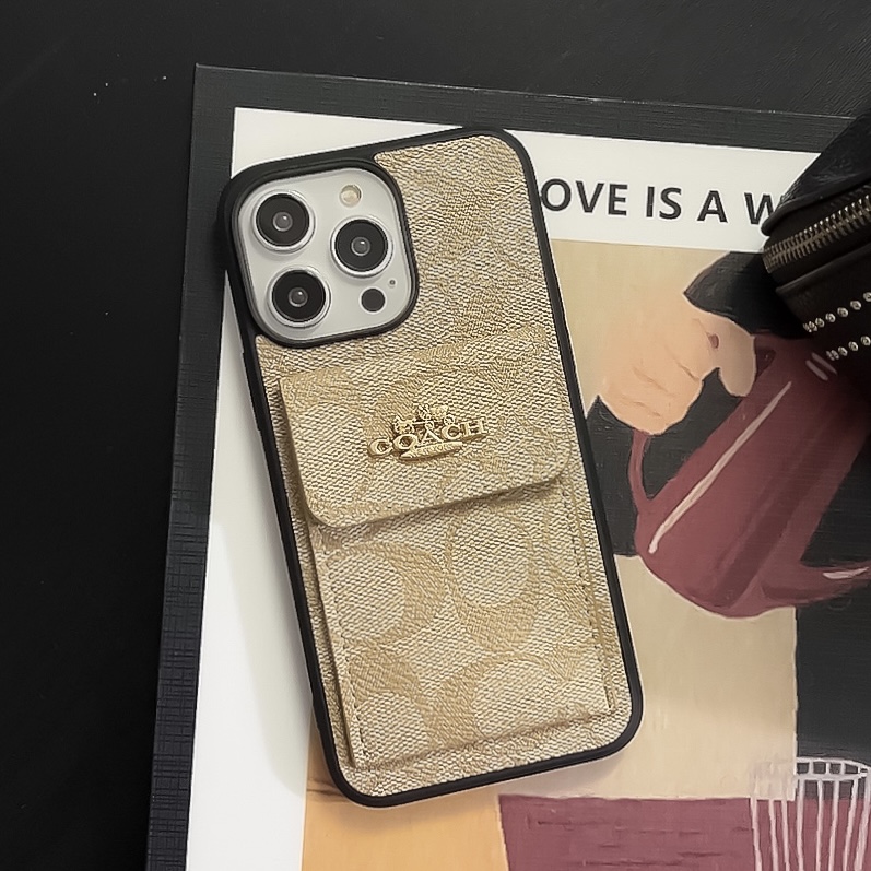 CH  iPhone Case With Card Holder Wallet Coffe  -SZK240425-GTOCASE