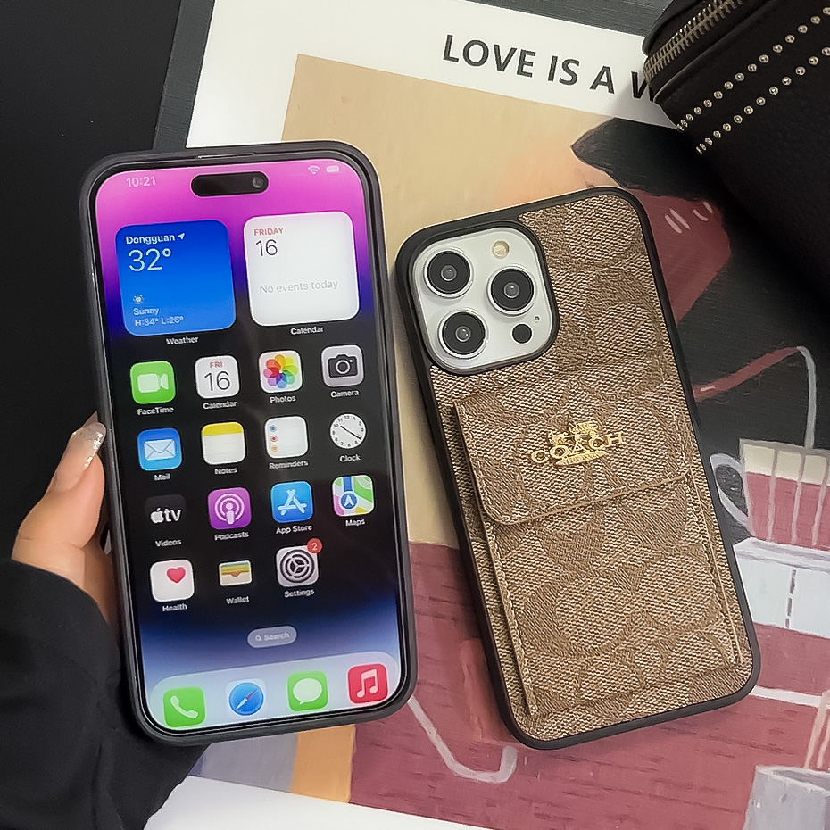 CH  iPhone Case With Card Holder Wallet Light Brown  -SZK240425-GTOCASE