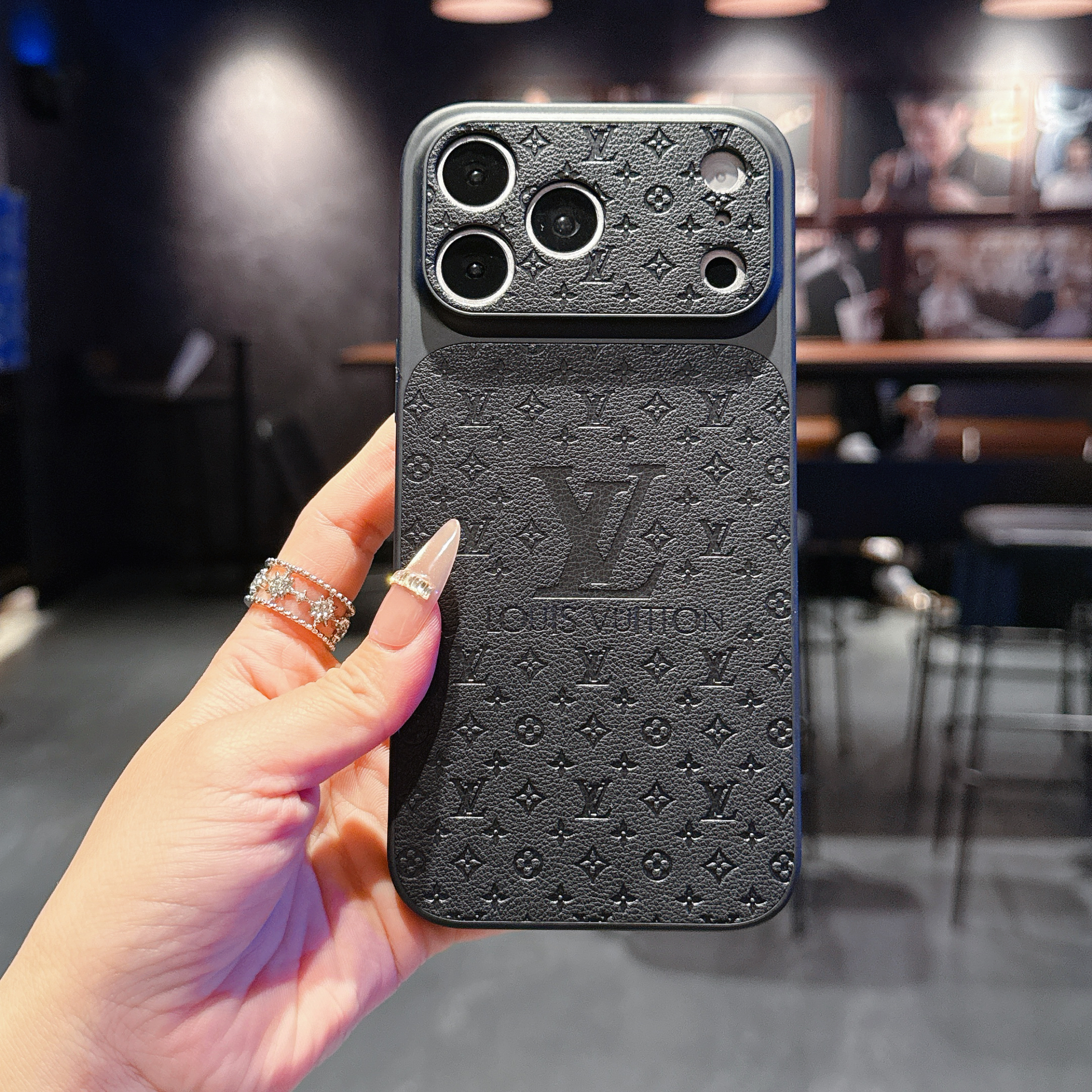 Elegant Monogram iPhone case orange– GZLV003