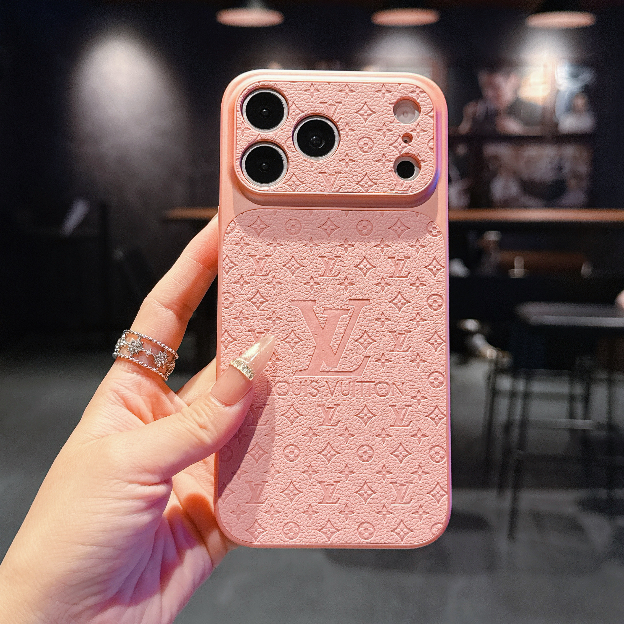 Elegant Monogram iPhone case orange– GZLV003