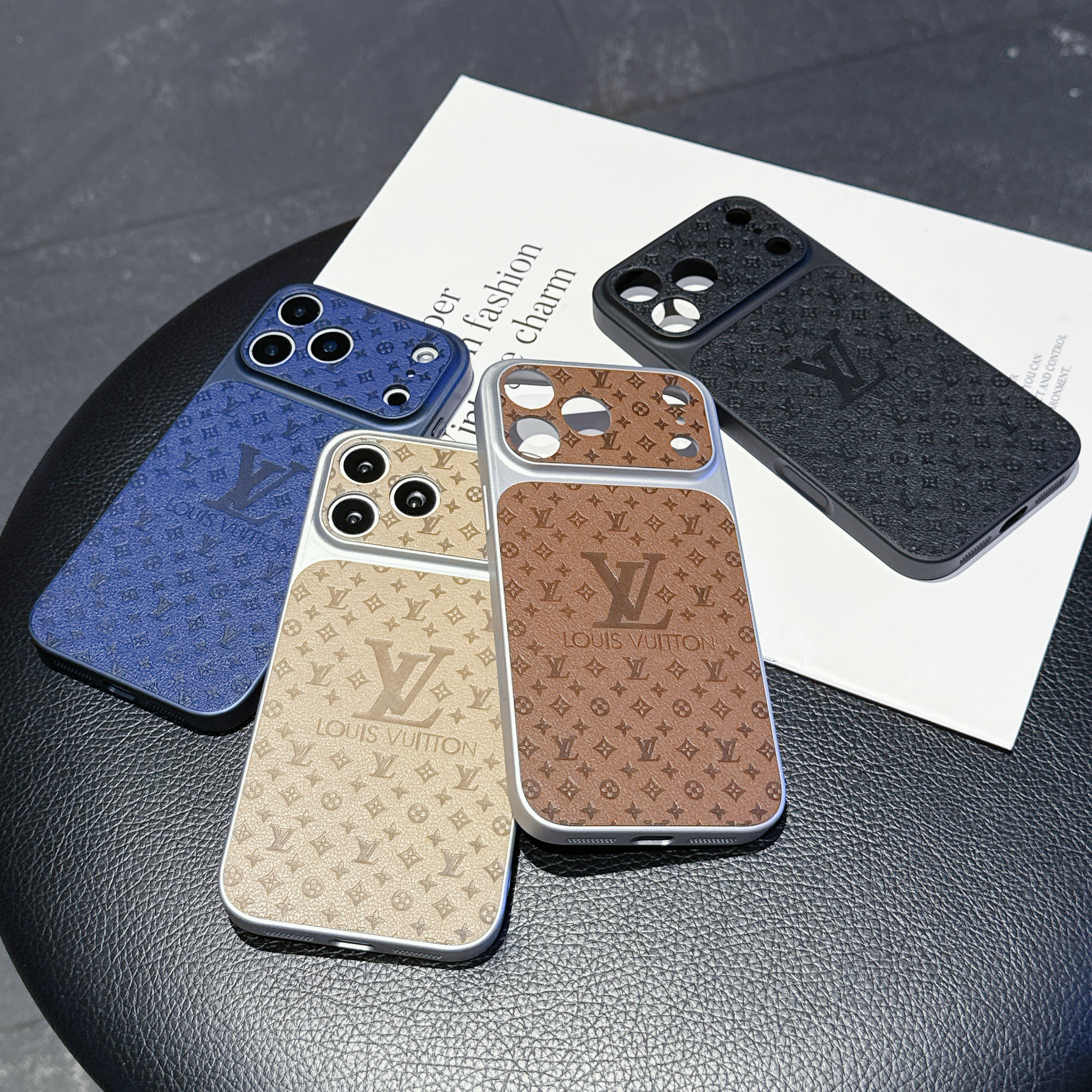 Elegant Monogram iPhone case orange– GZLV003