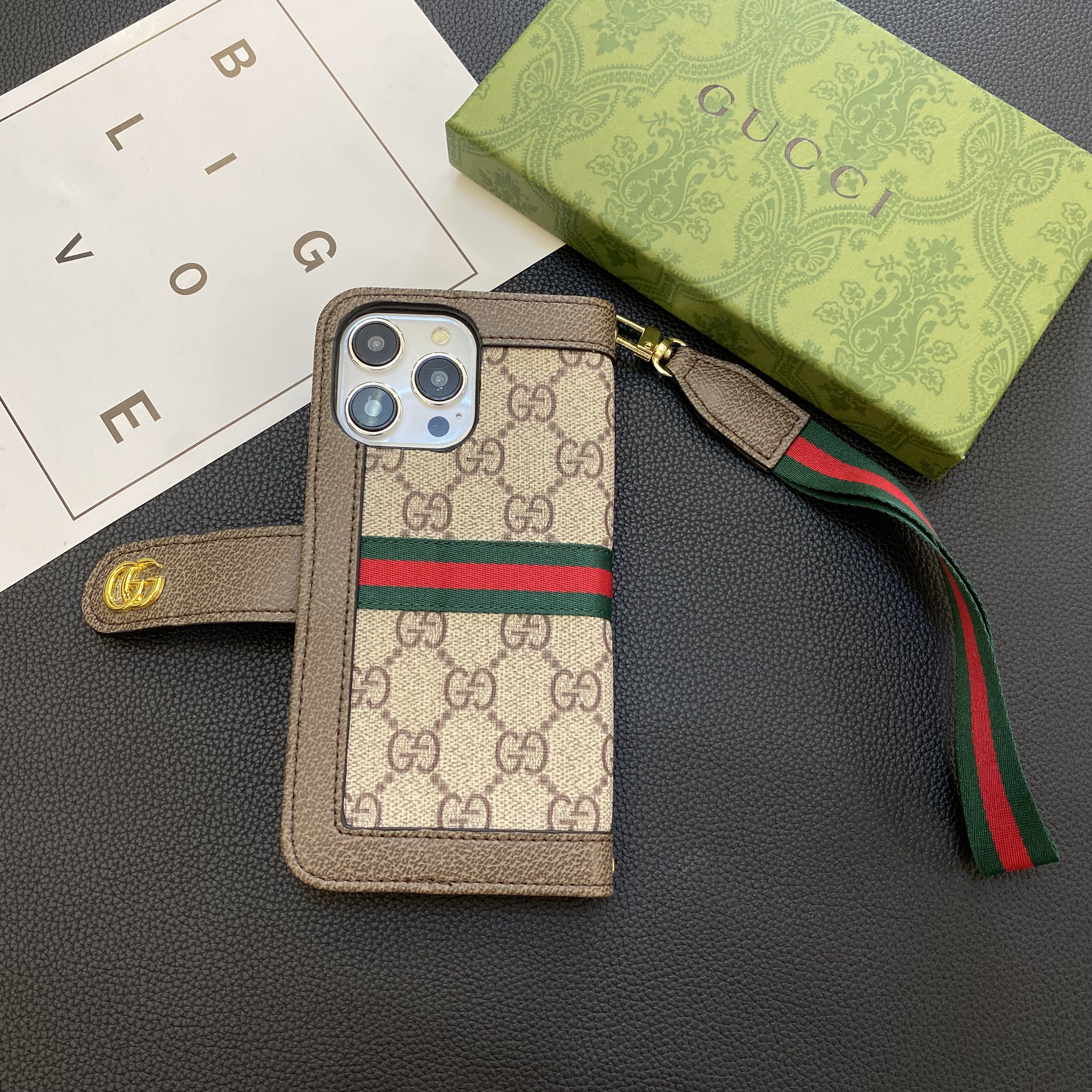 GG iPhone Case With Wallet Bag -QB240424-GTOCASE