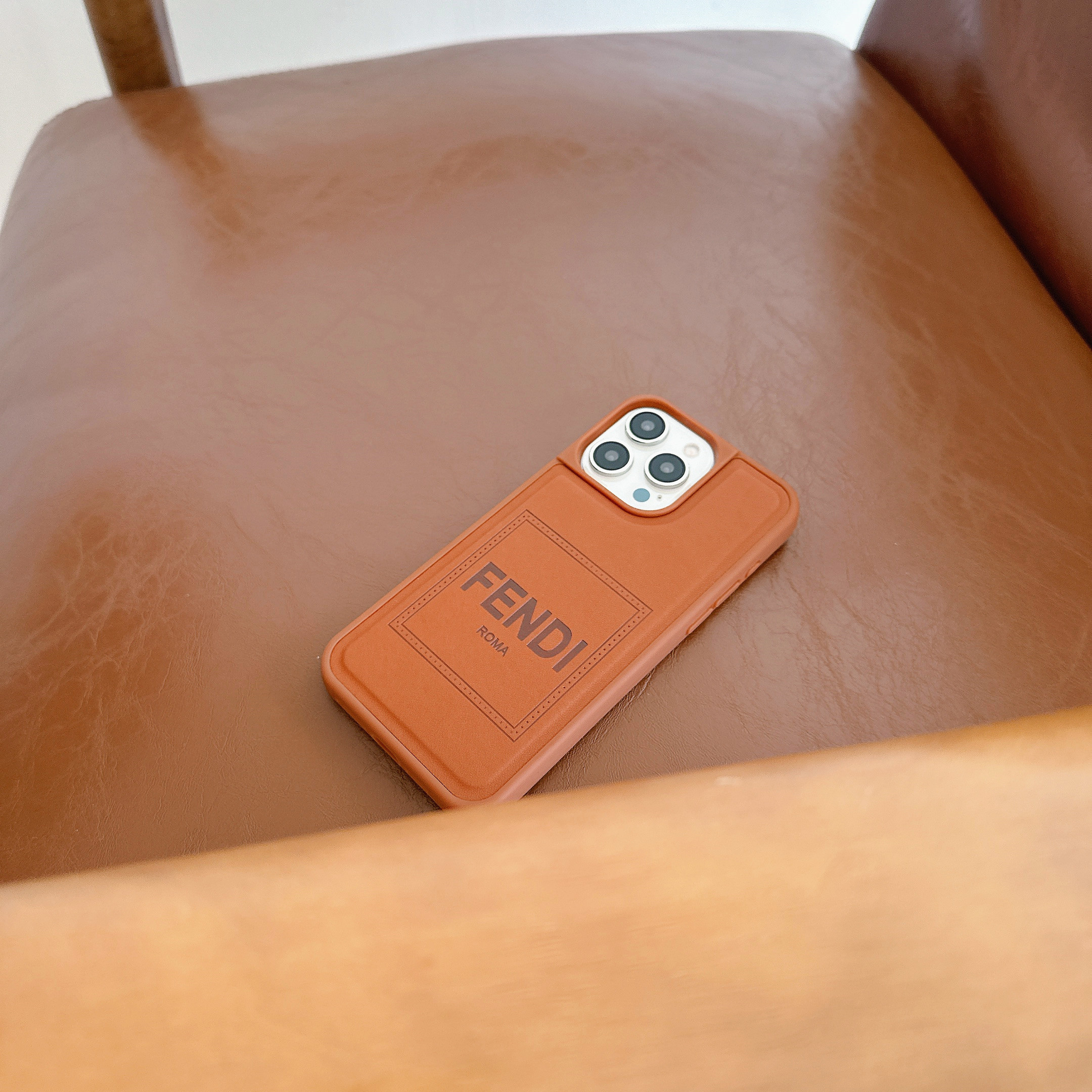 Leather FD iPhone Case Brown-YHK251112