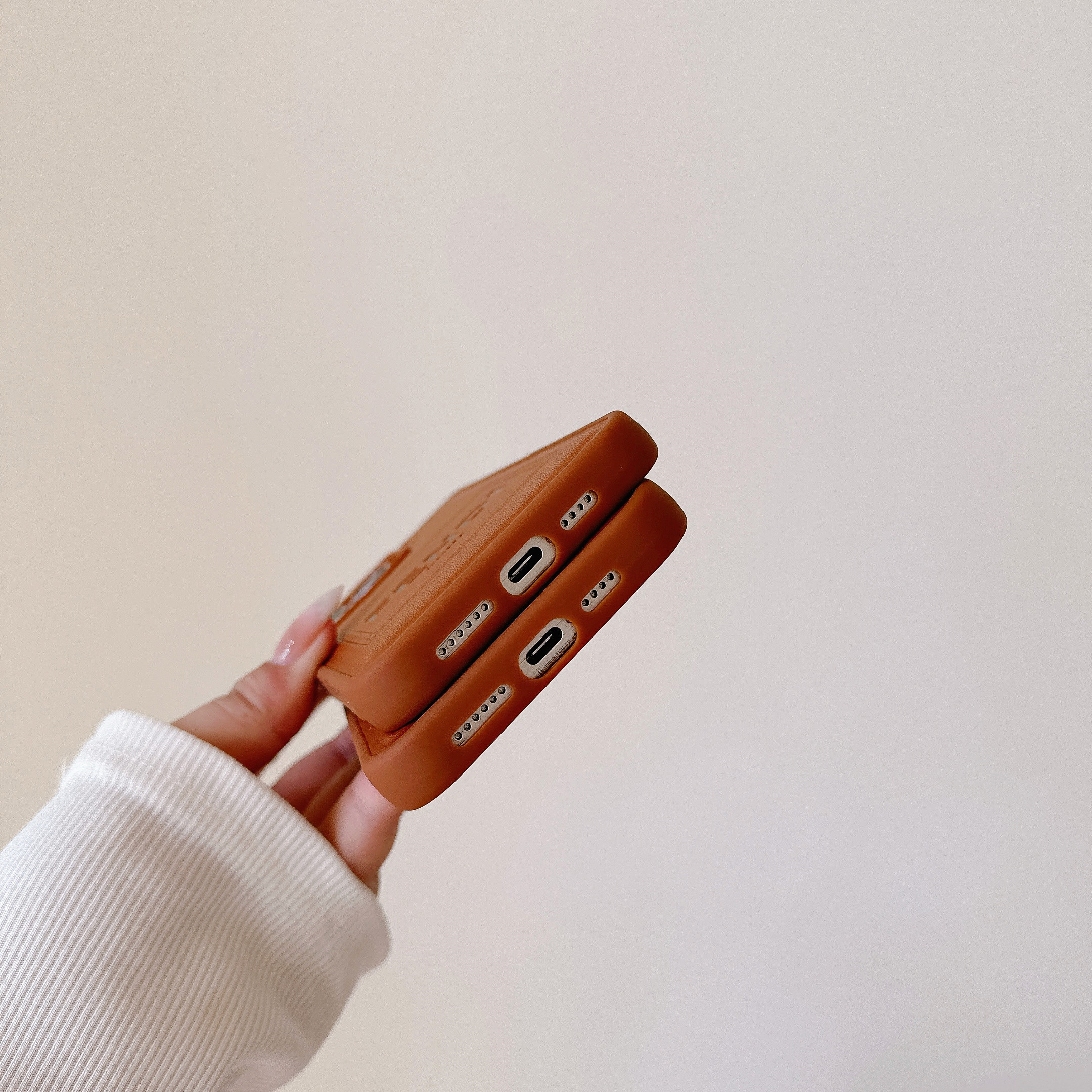 Leather FD iPhone Case Brown-YHK251112