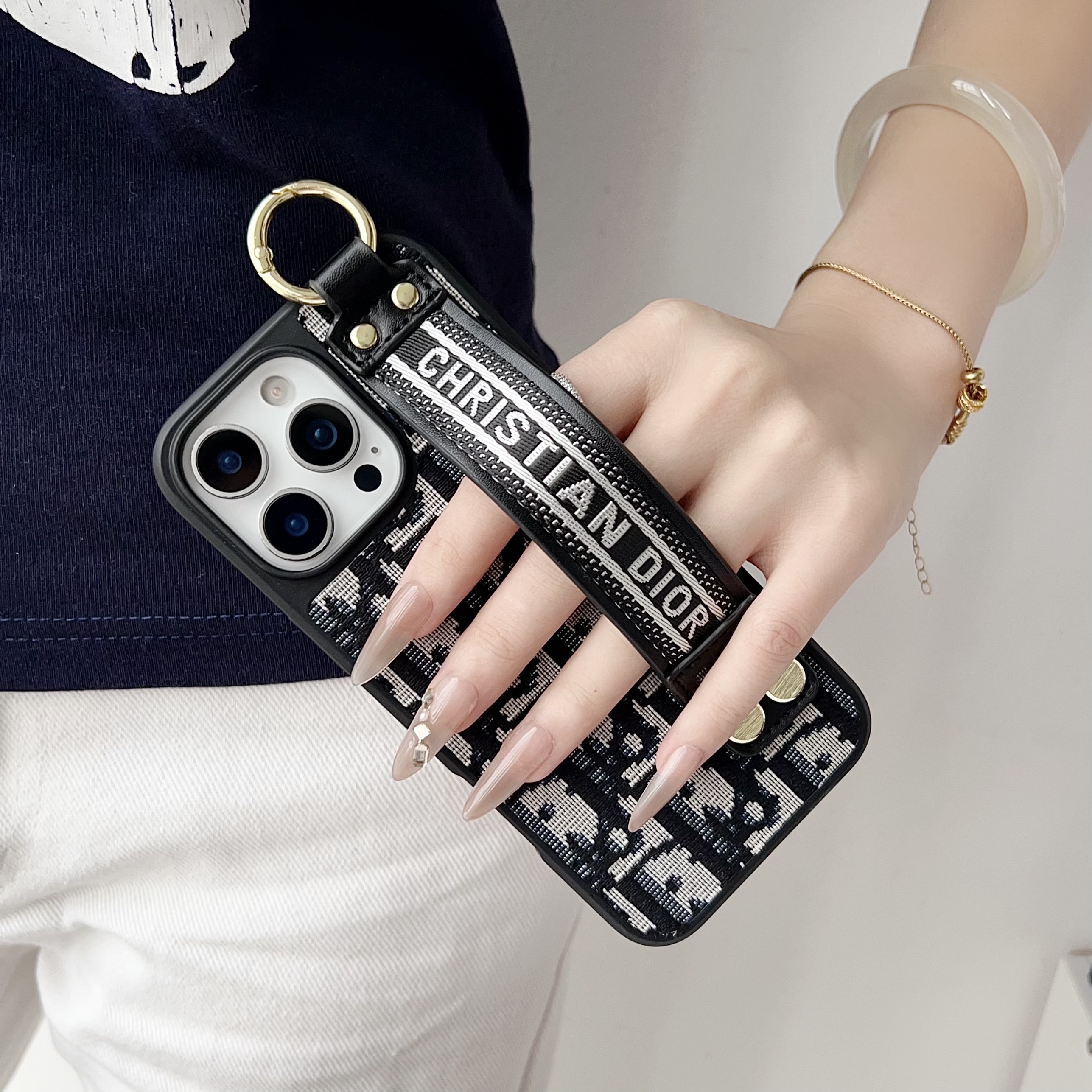 Fabrics CD iPhone Case With Holder Blue-SWk250801