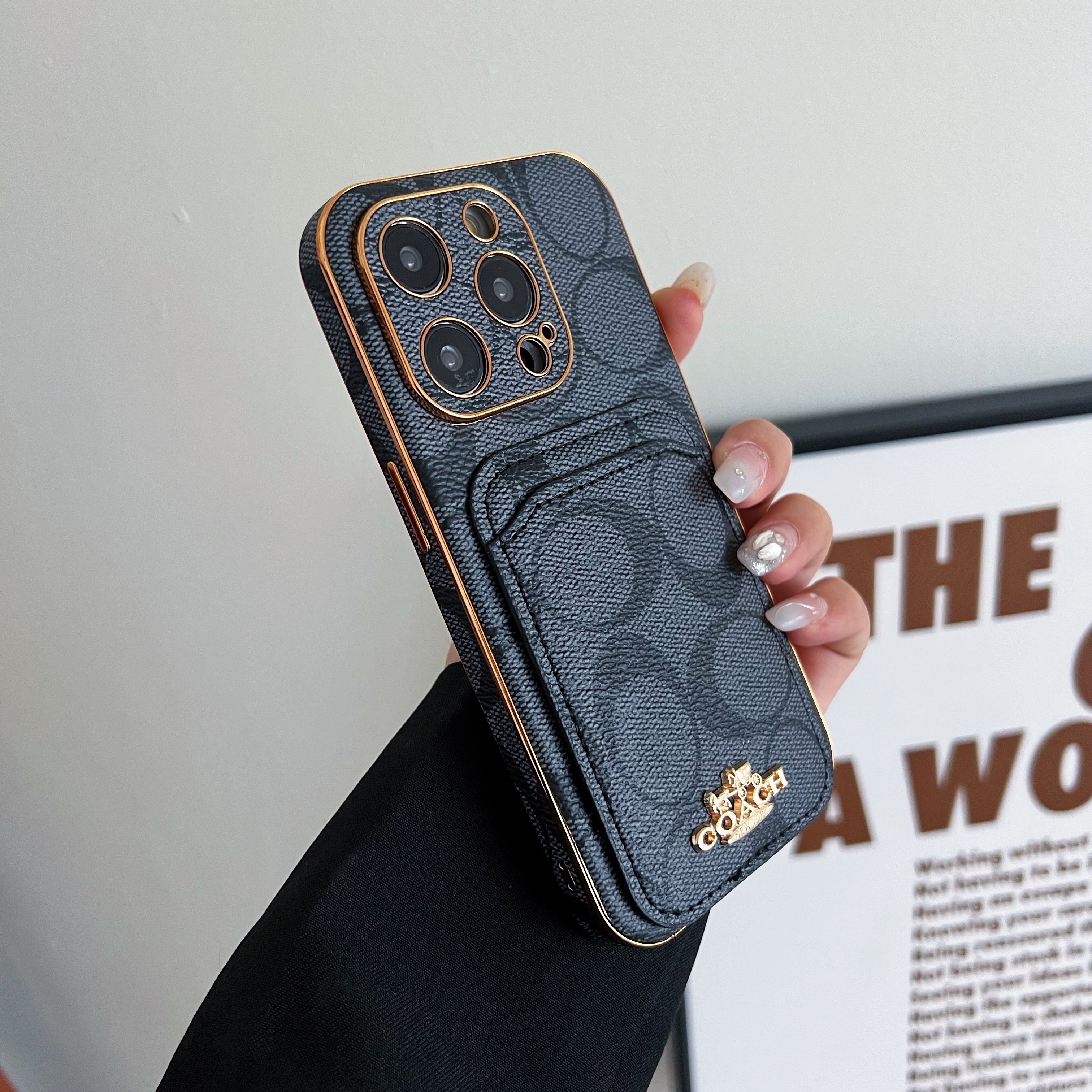 CH  iPhone Case With Card Holder Black  -KB241651-GTOCASE