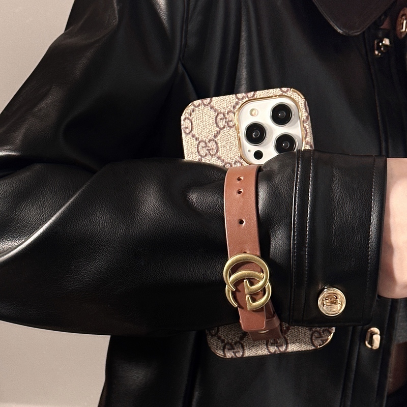 GG iPhone Case With Holder Brown -SW240330-GTOCASE