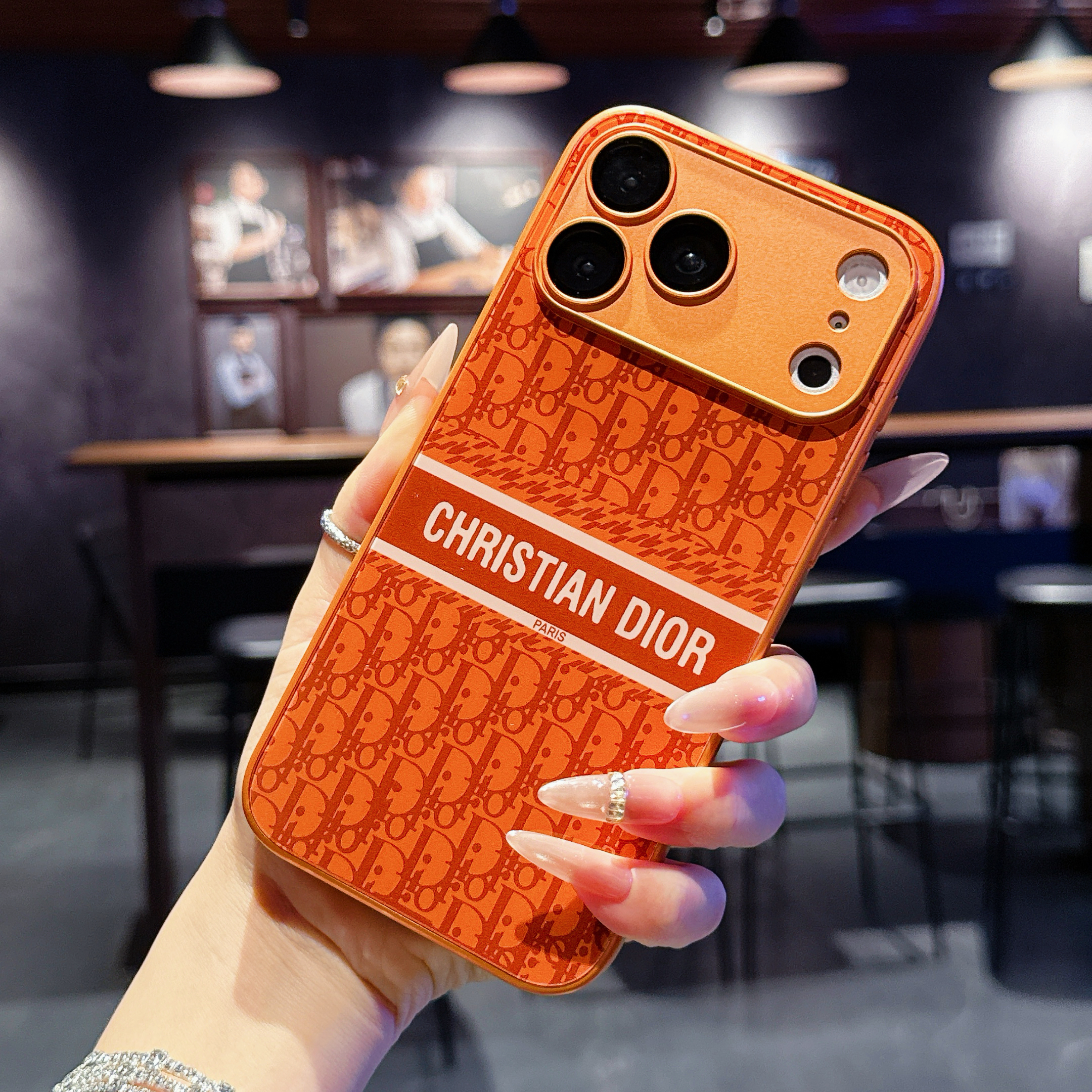 High-quality CD iPhone case orange– GZLV0010