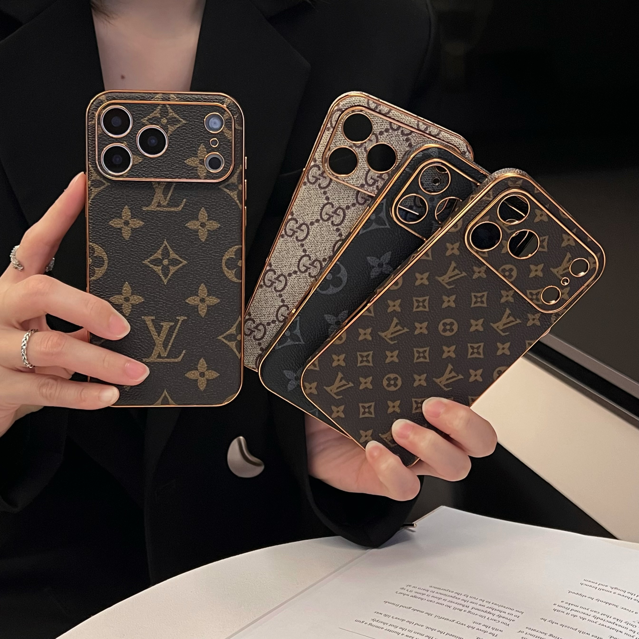 Luxury Monogram iPhone Case Big Printing For iPhone 17 Series-XGK251614