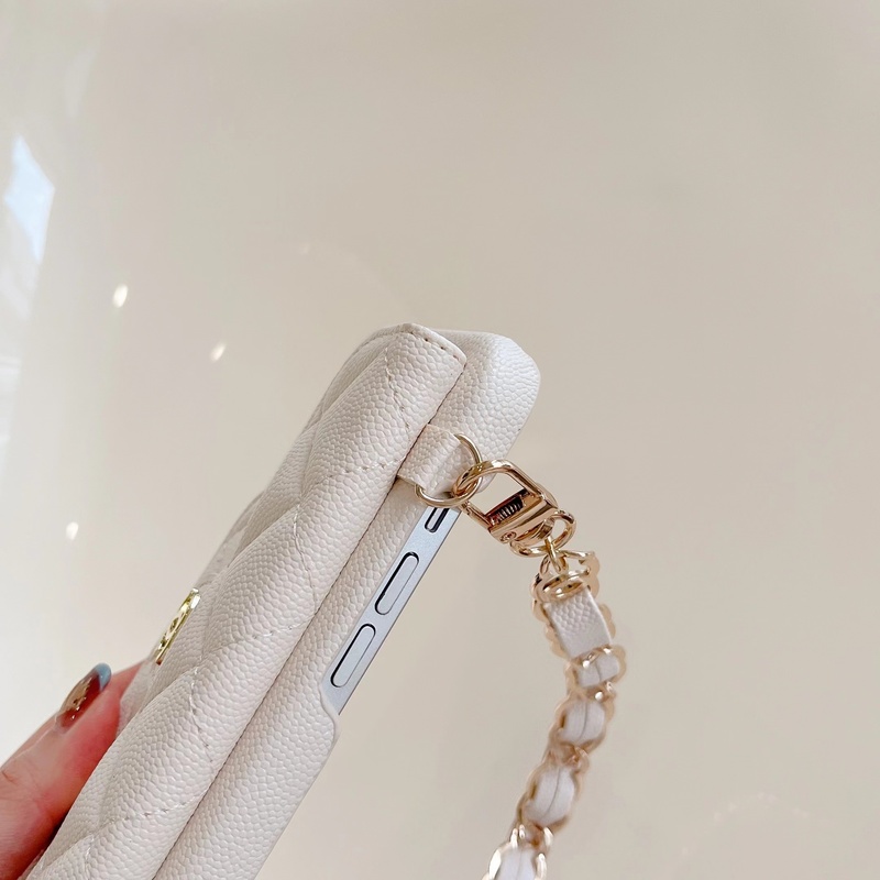 CC iPhone Case With Card Holder And Strap White -SLK240104-GTOCASE