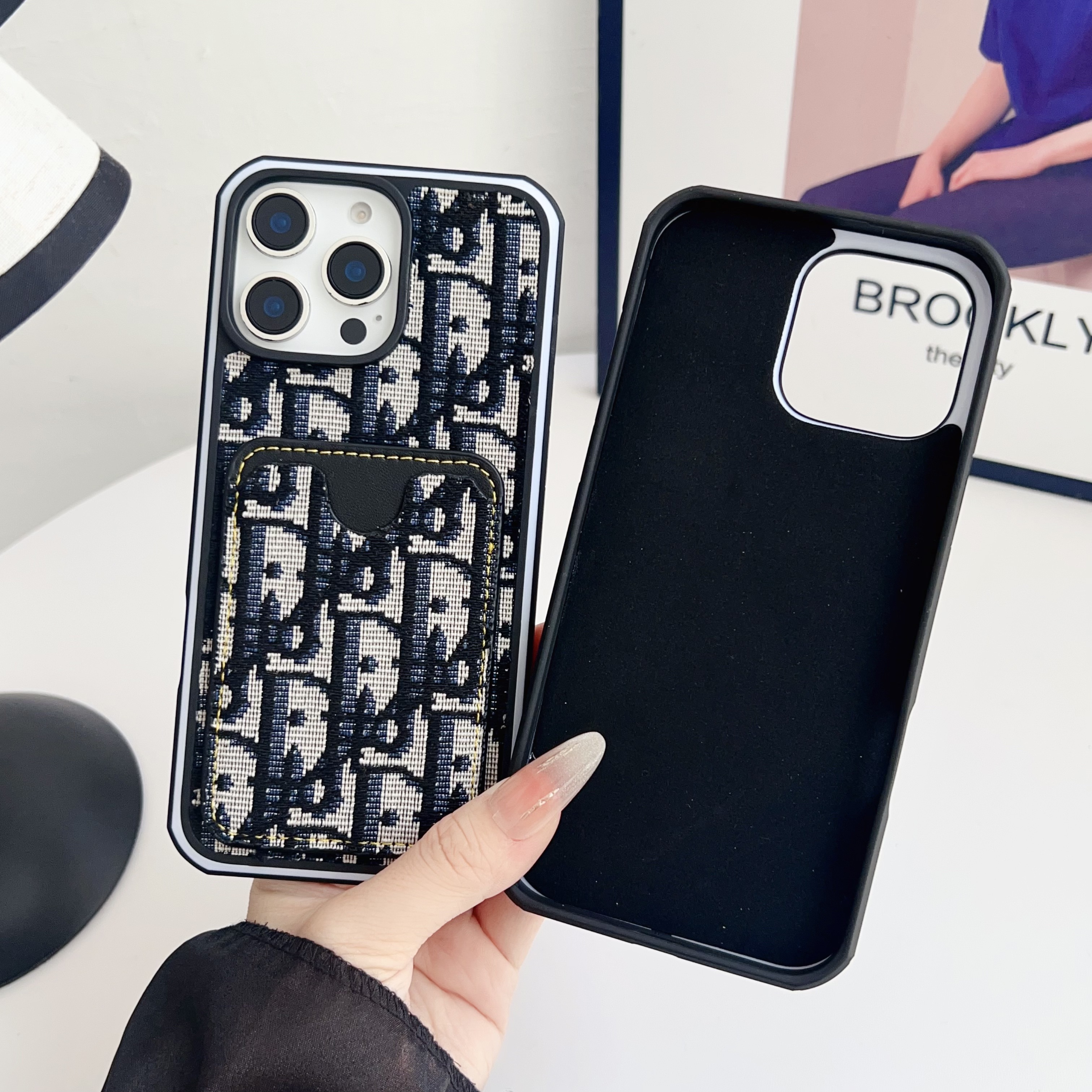 Fabrics CD iPhone Case With Card Holder -CZK251705