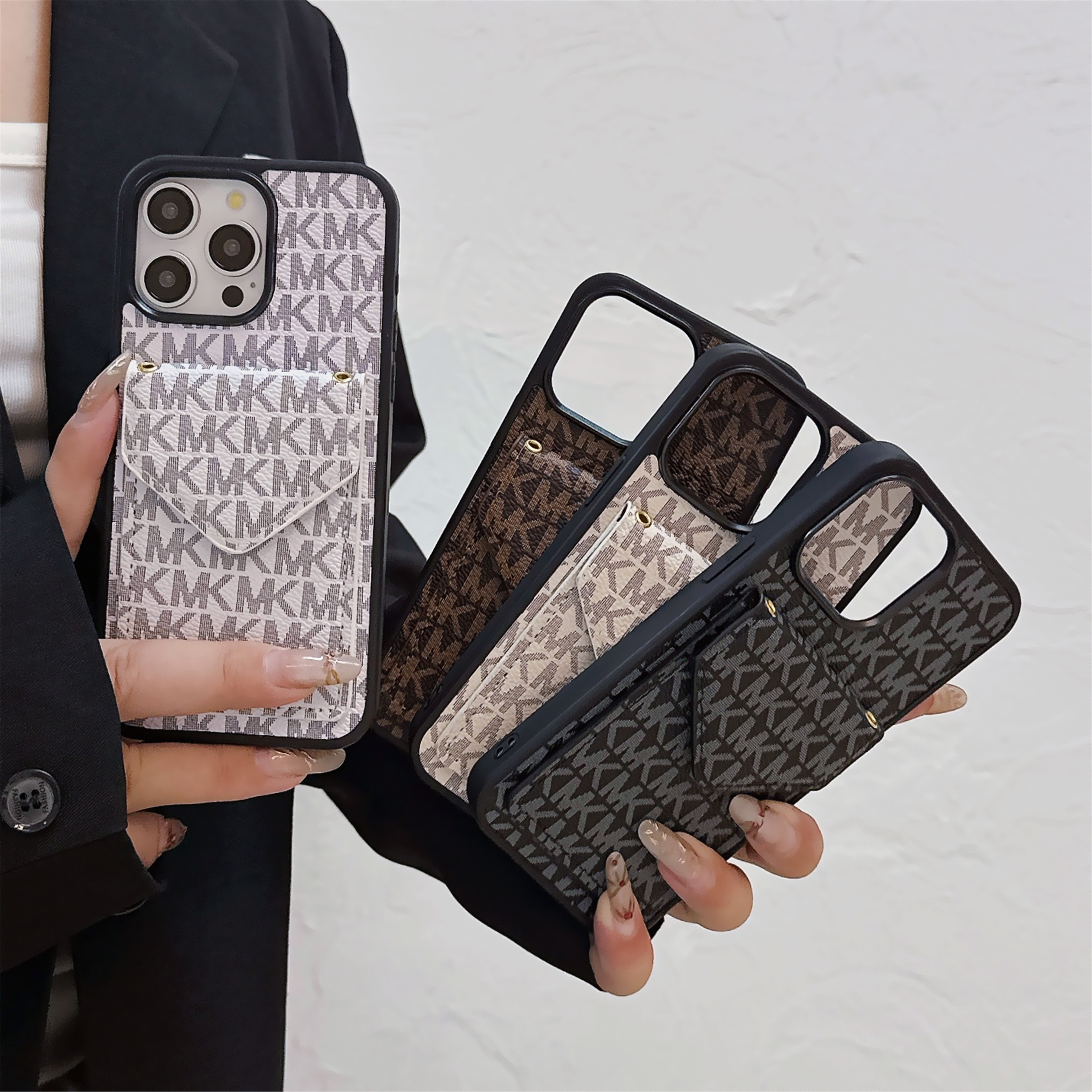 MK iPhone Case With Card Holder White-SJK251136