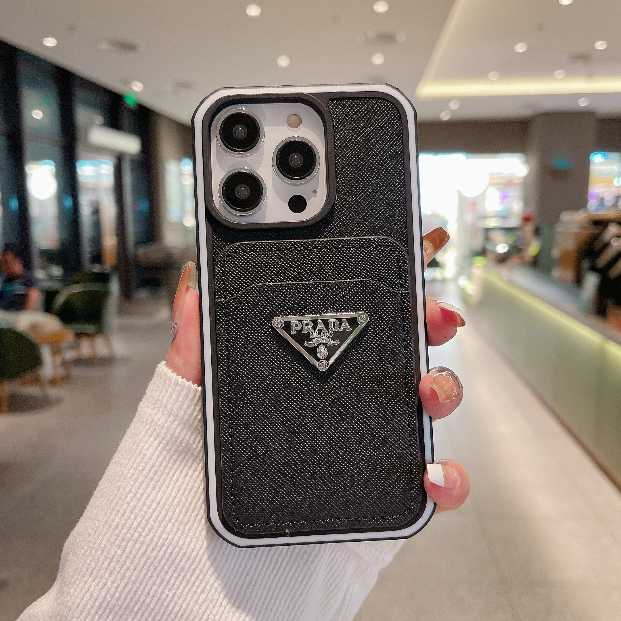 PR iPhone Case With Card Holder Black -PZ240403-GTOCASE