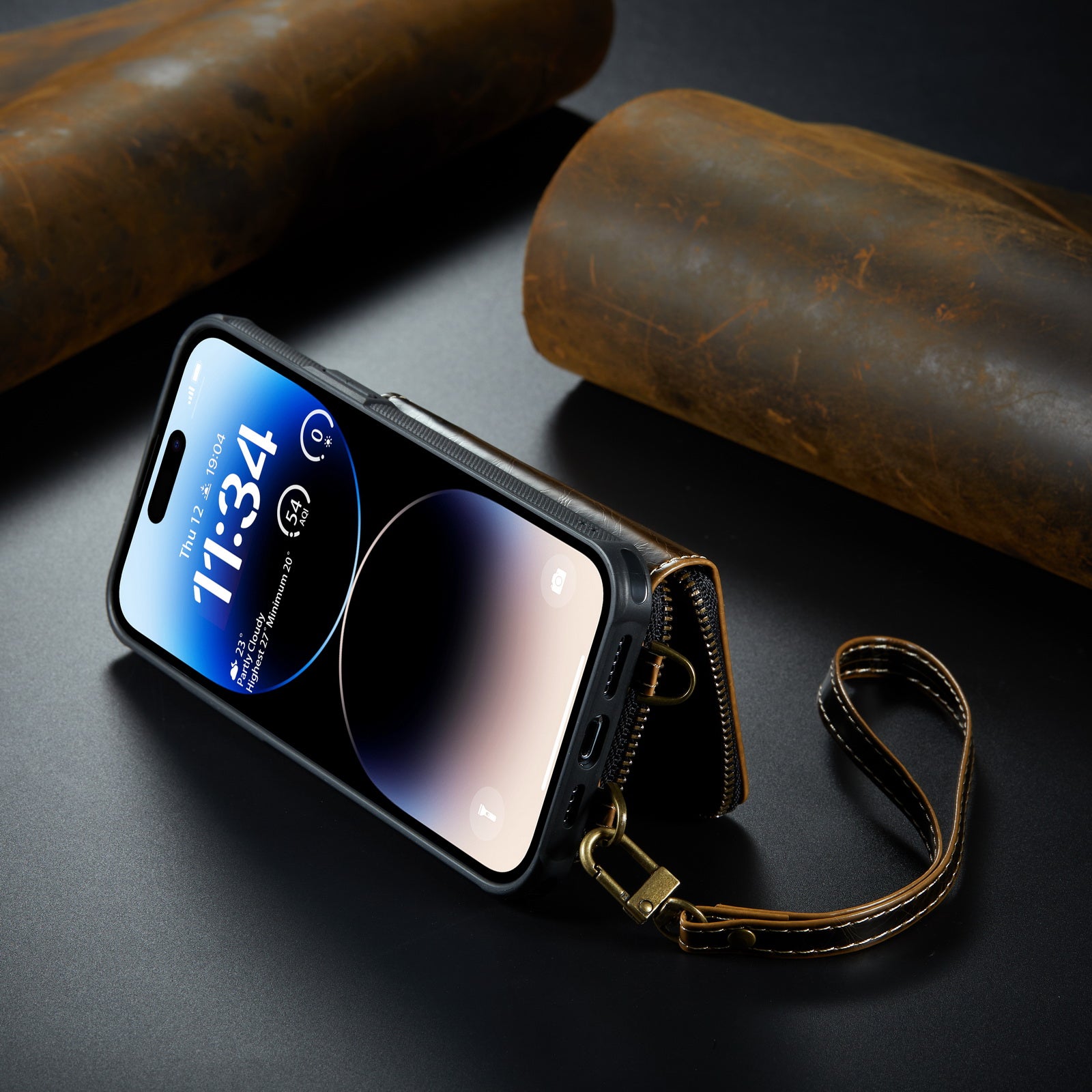 Luxury Leather Wallet Crossbody iPhone Case – HKS251425