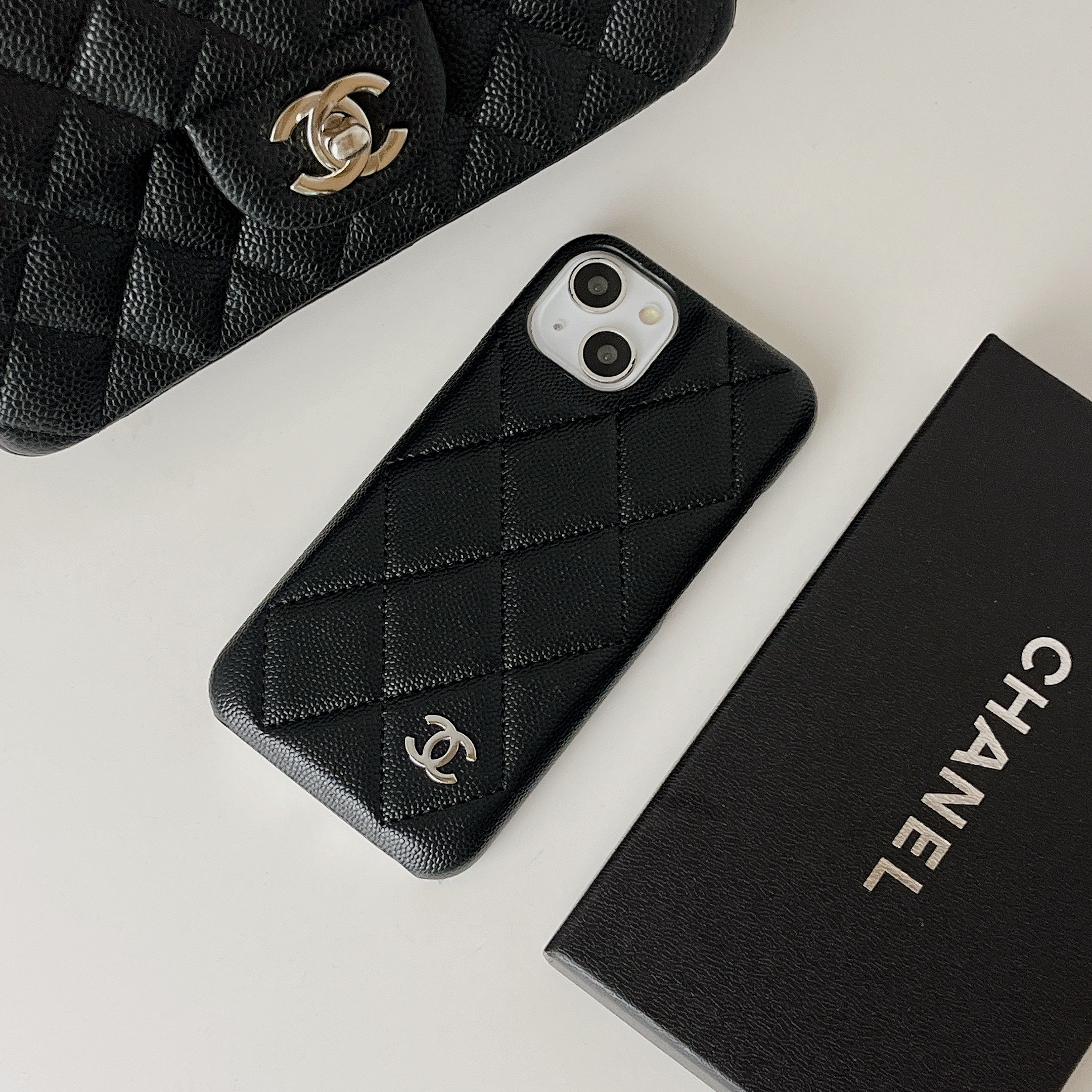 Classic Leather CC iPhone Case Black -LZK251023