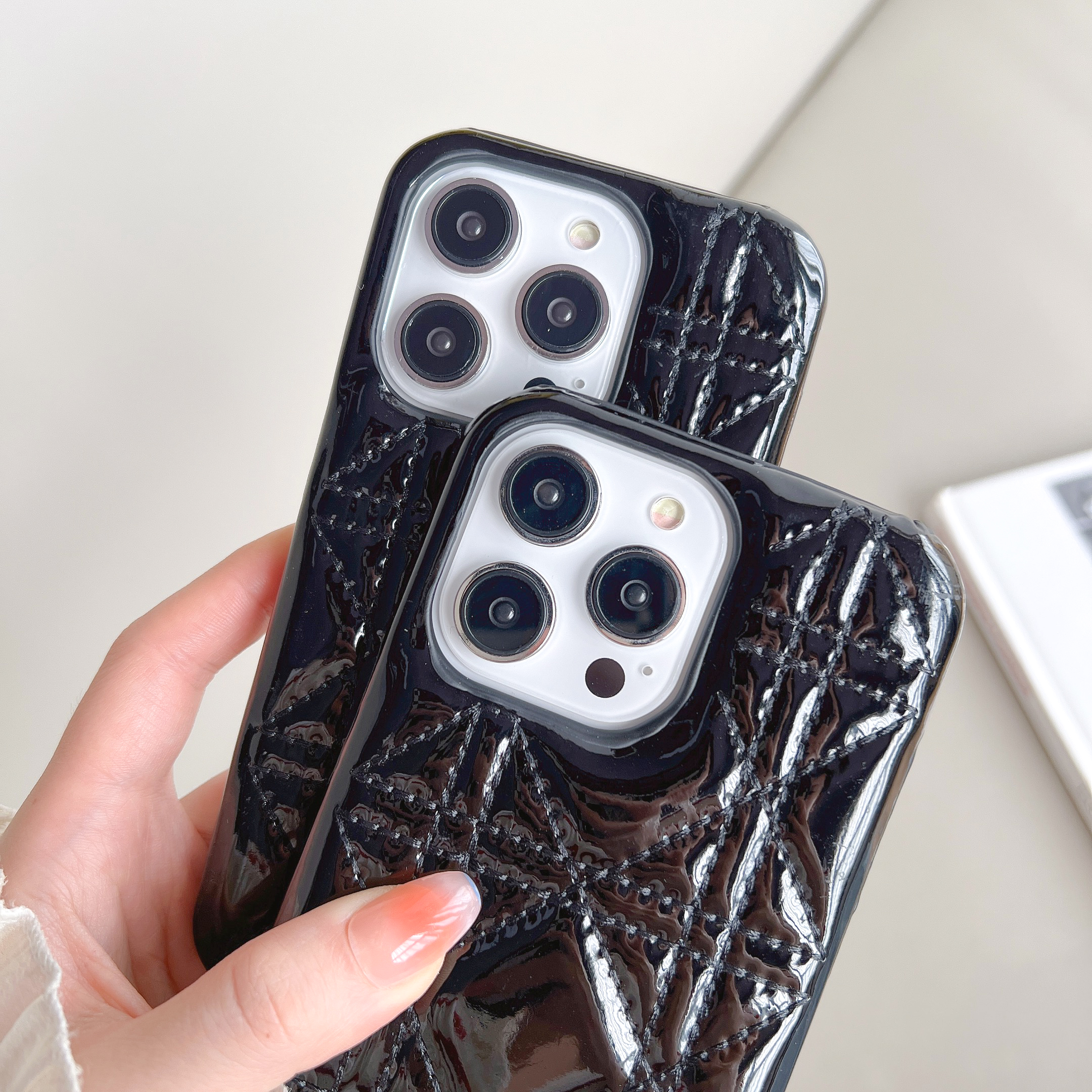  CD iPhone Case Leather Black-WJ240513-GTOCASE