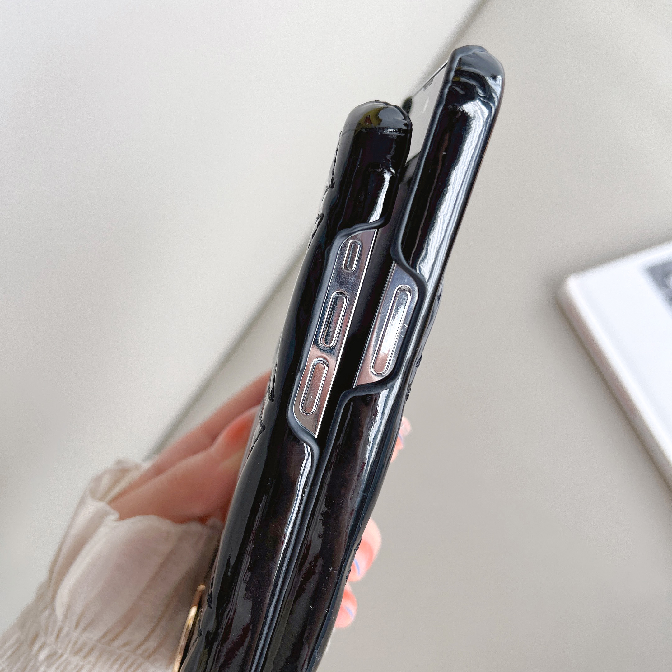  CD iPhone Case Leather Black-WJ240513-GTOCASE