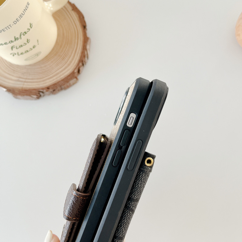 CH  iPhone Case With Wallet And CHrossbody Strap Black -XK240402-GTOCASE