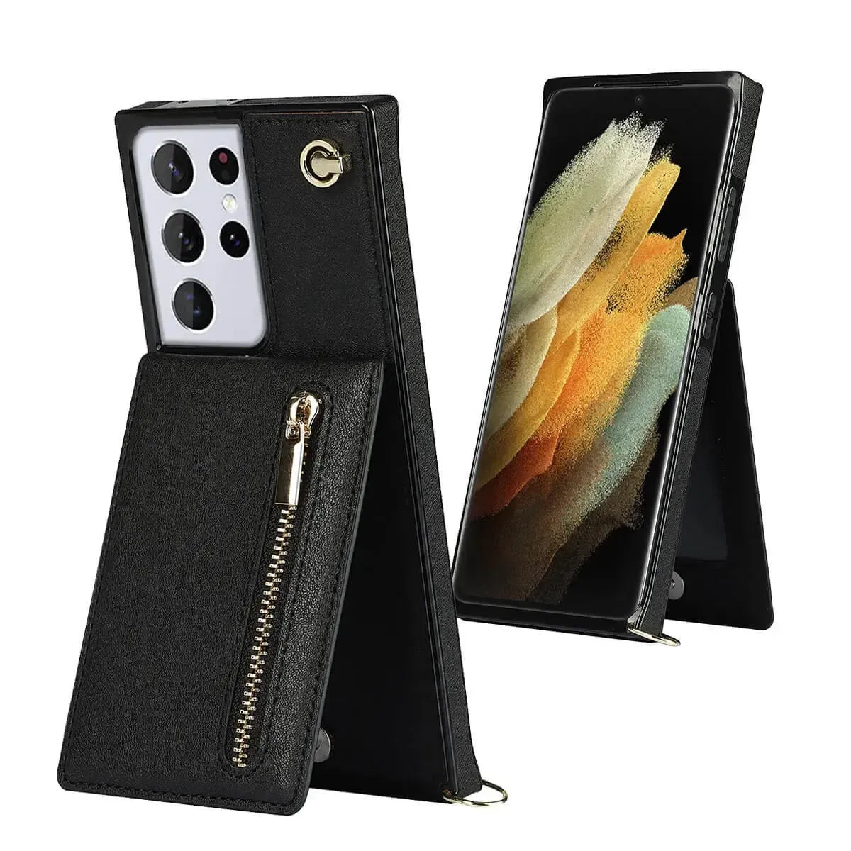 Premium Leather Samsung Phone Case With Crossbody Wallet And Strap -SXK251113