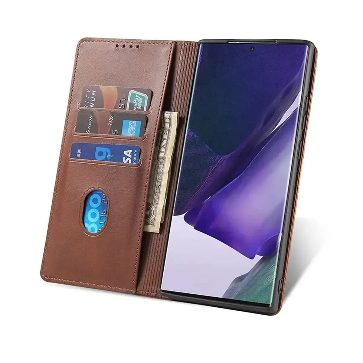 Premium Leather iPhone Case With Magnetic Folio Wallet-ZCK250927