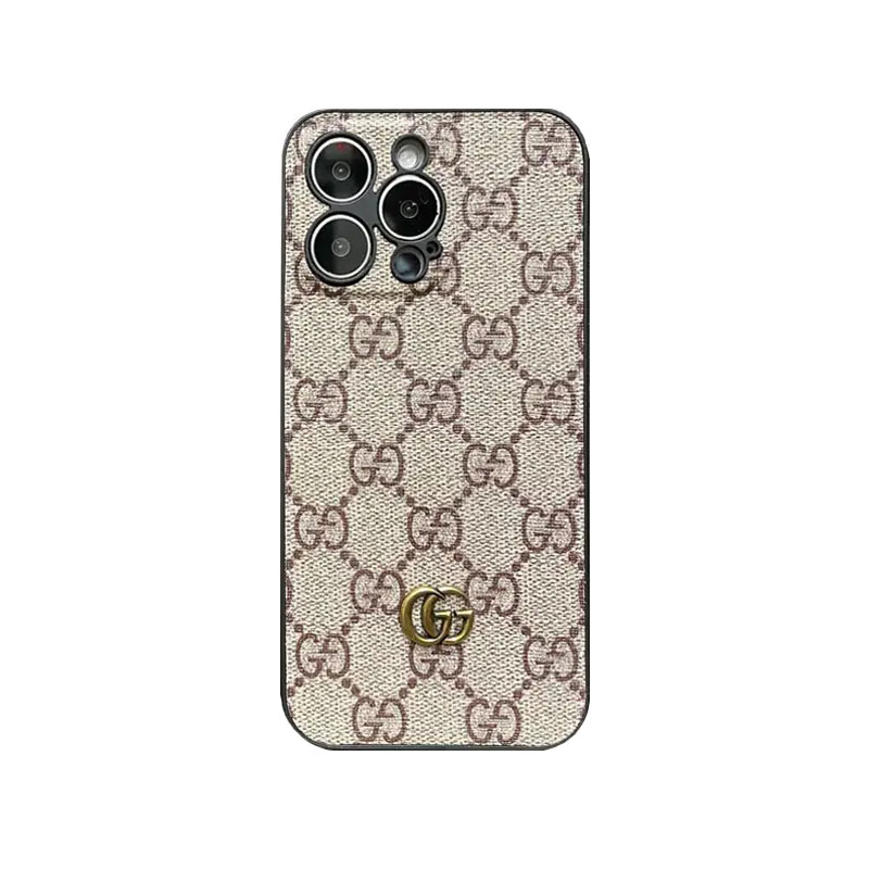 Leather GG iPhone Cases With Lens Protection-GGK251801