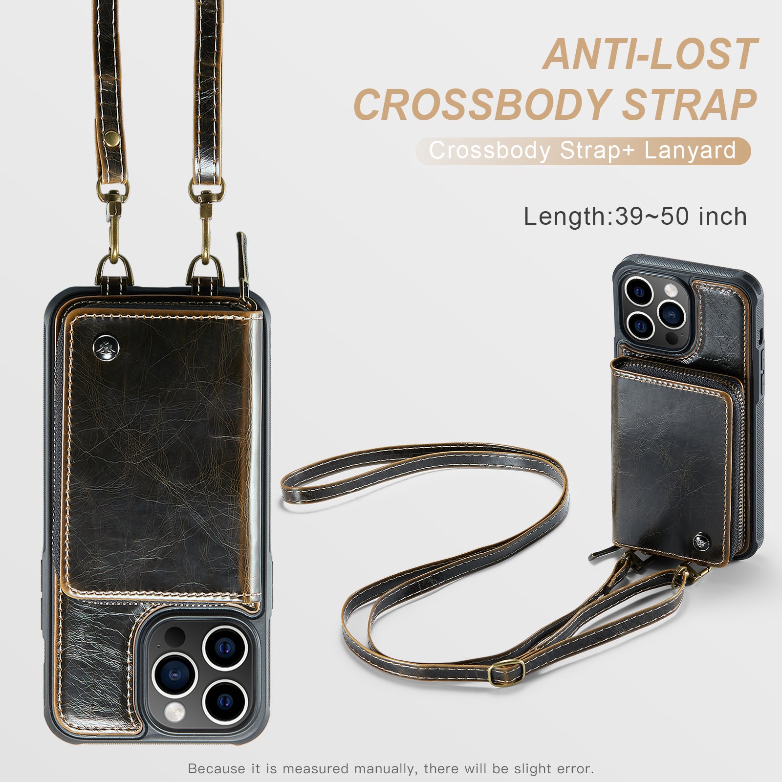 Luxury Leather Wallet Crossbody iPhone Case – HKS251425
