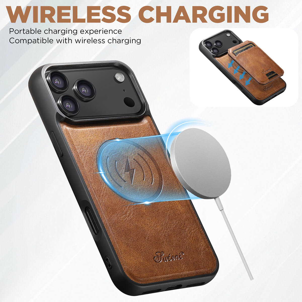 Leather iPhone case With Card Holder Wallet-CXB251205