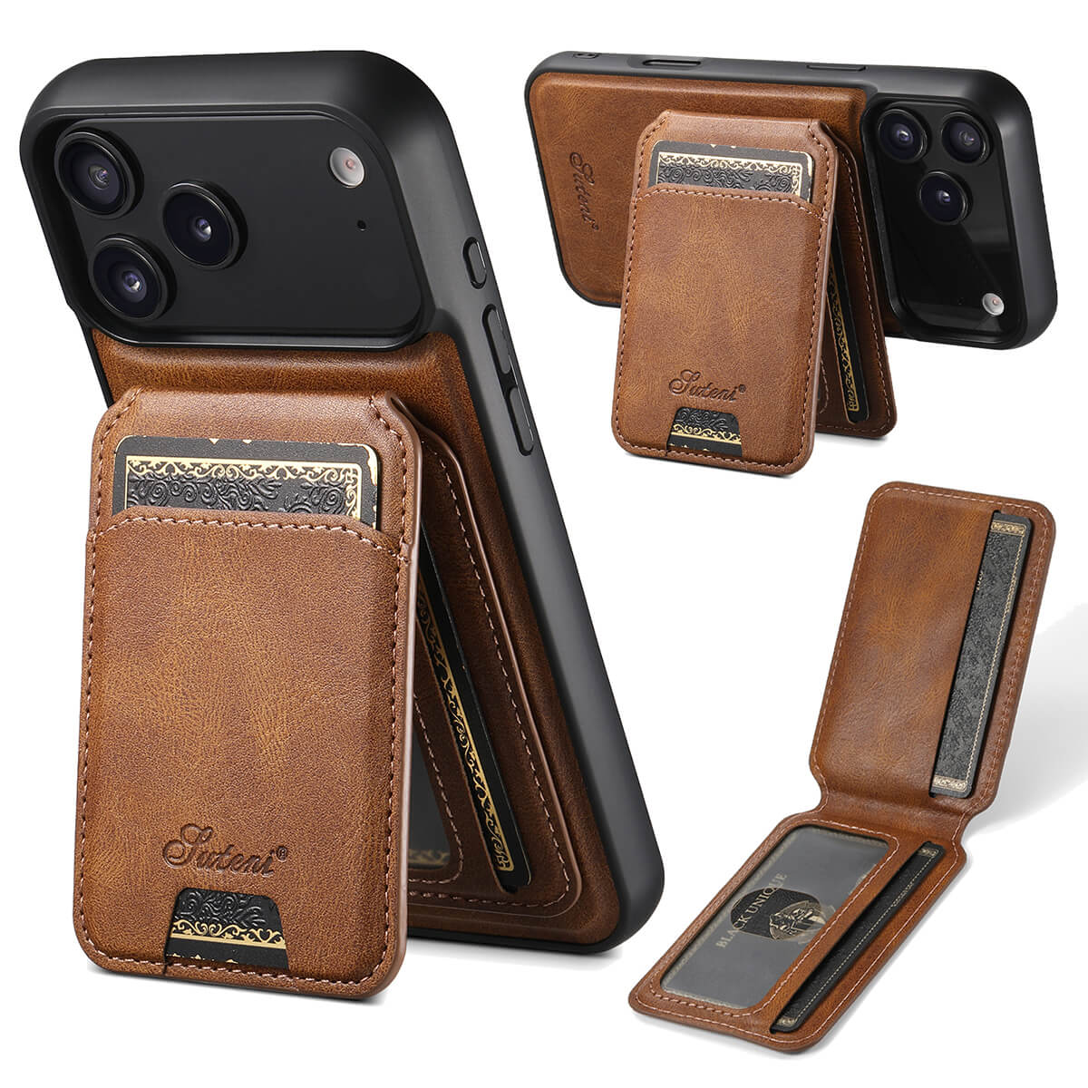 Leather iPhone case With Card Holder Wallet-CXB251205