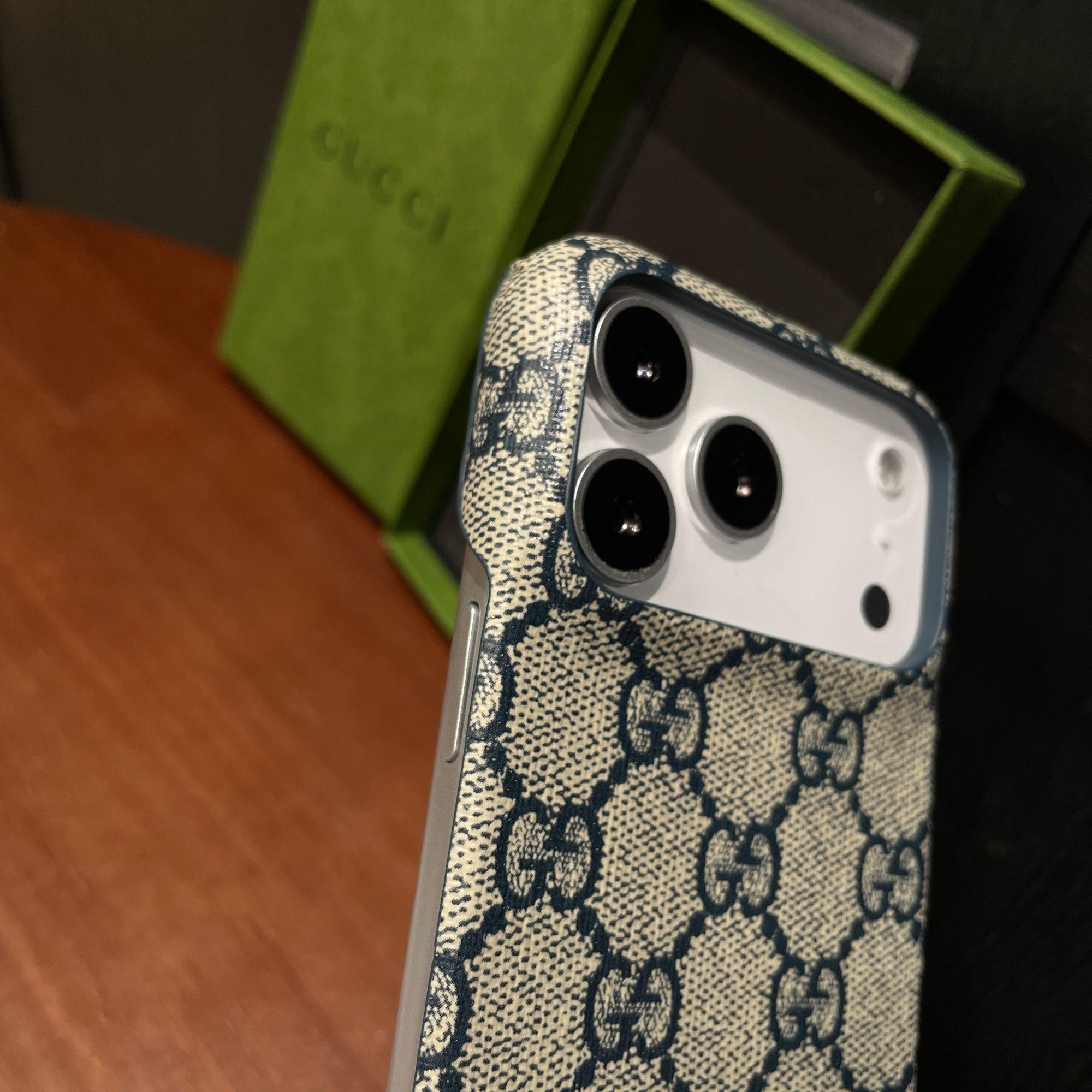 Classic Leather GG iPhone Case For iPhone 17 Series Blue-CJK251023