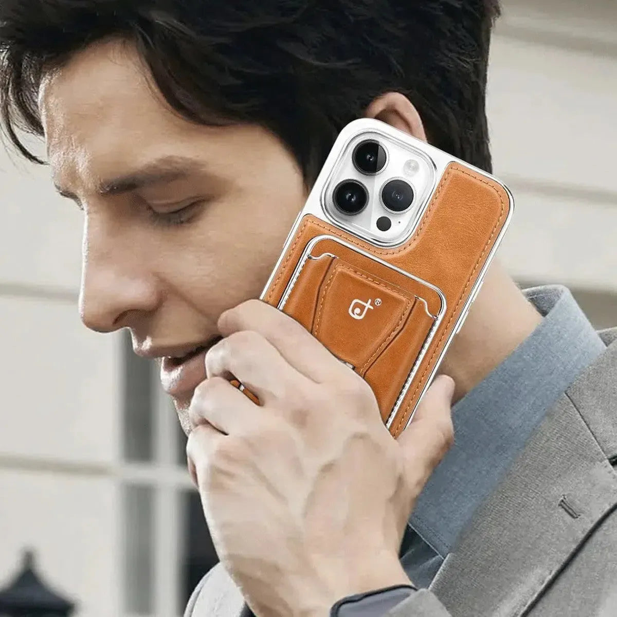 Leather IPhone case With Card Holder And Stander-ZJK250927