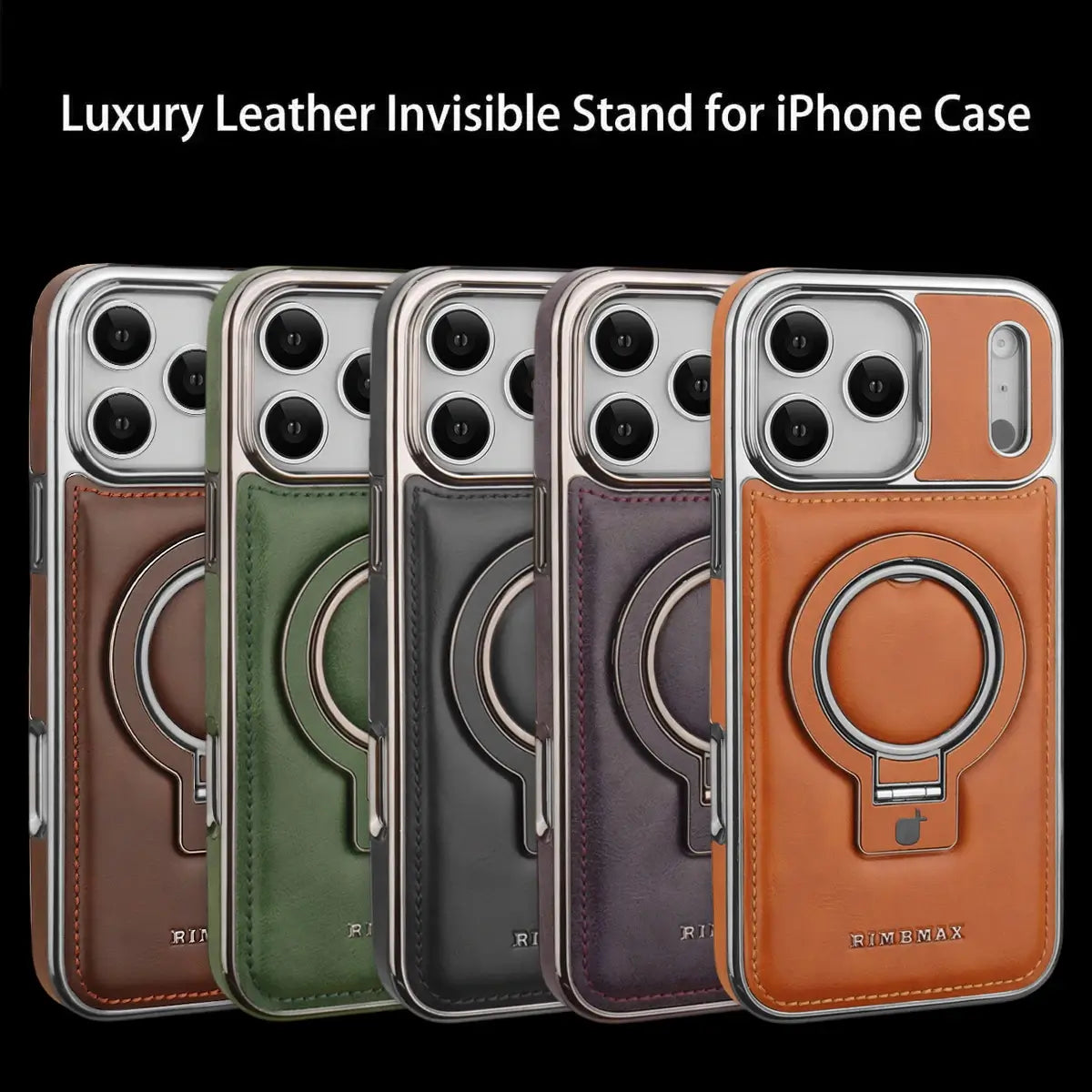 Luxury Leather Invisible Stand iPhone Case-NPK251156