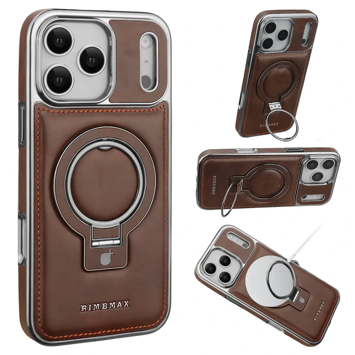 Luxury Leather Invisible Stand iPhone Case-NPK251156