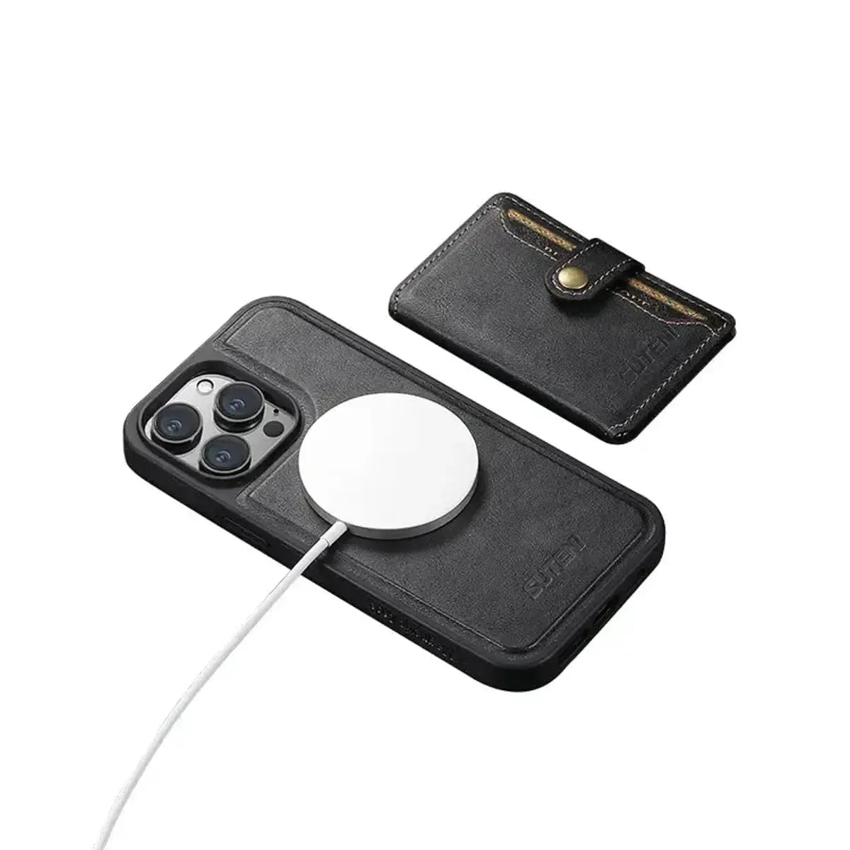 Premium Leather iPhone Case With Magnetic Wallet Compatible with Magsafe