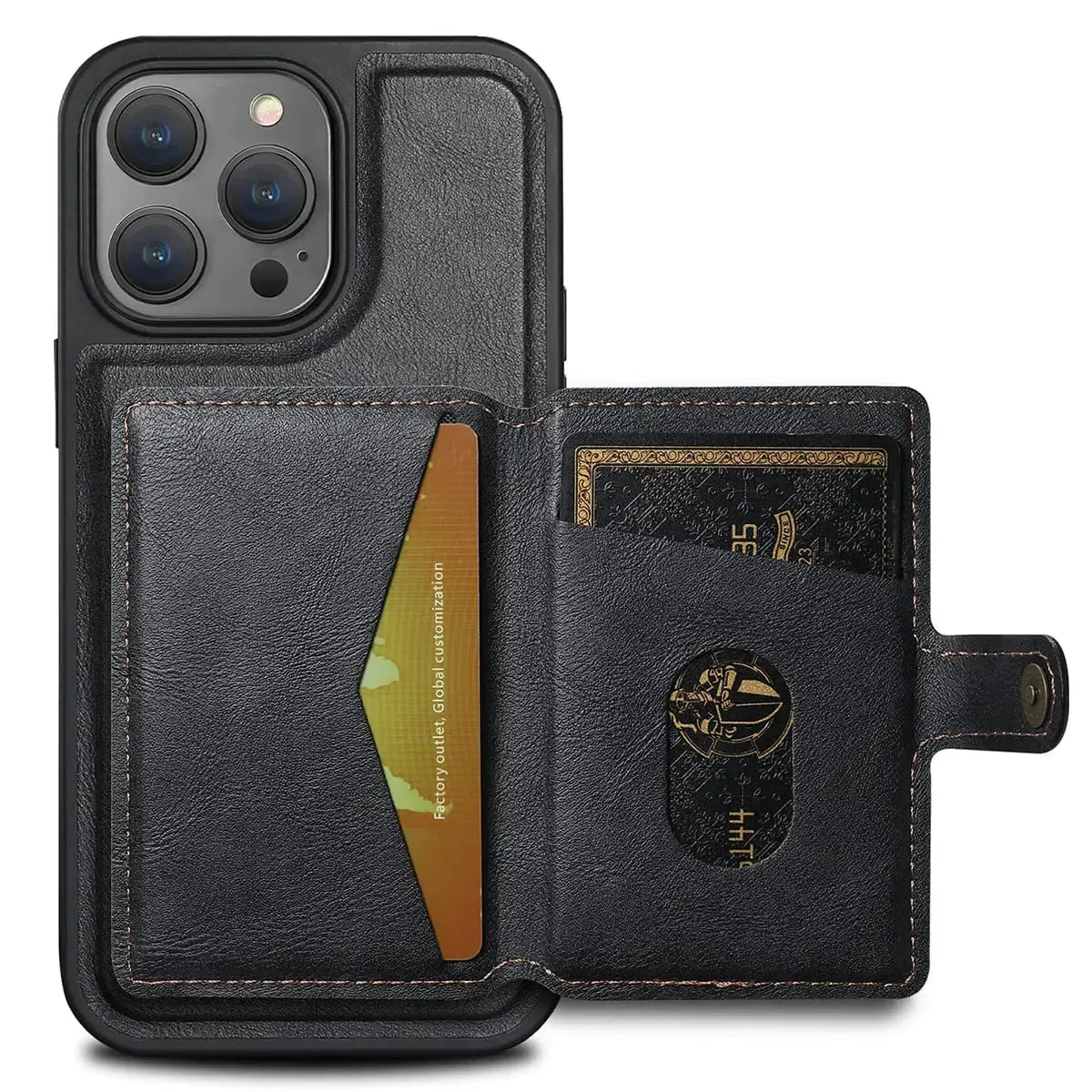 Premium Leather iPhone Case With Magnetic Wallet Compatible with Magsafe