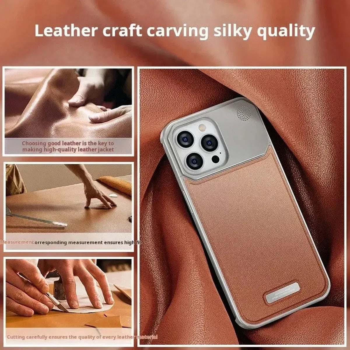 Luxury Leather Metal Magnetic Aluminum Fragrance Phone Case For iphone-SCK251116