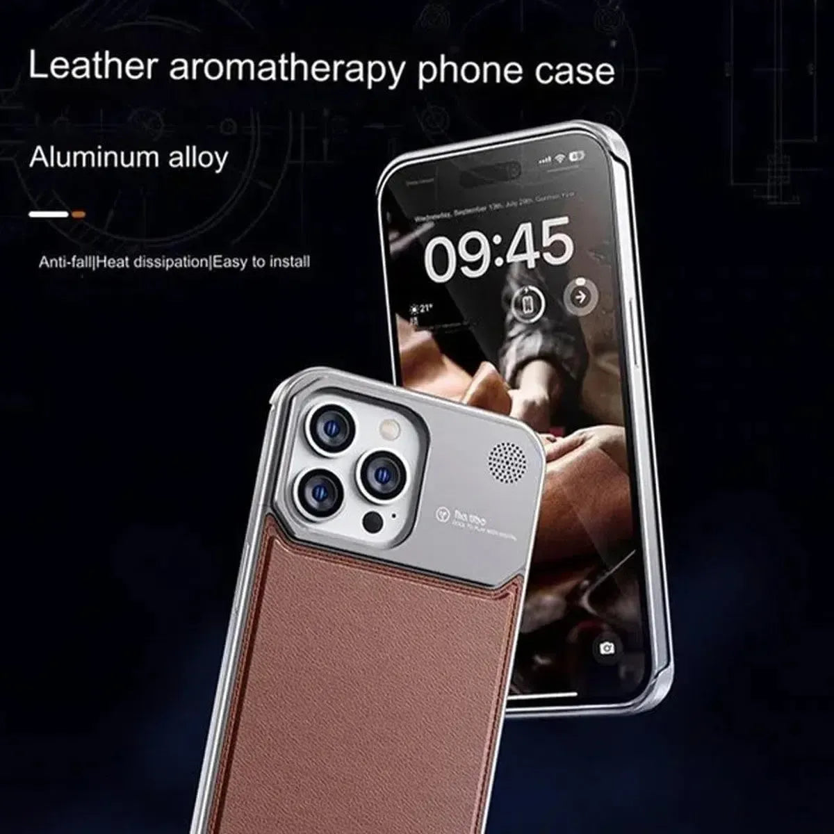Luxury Leather Metal Magnetic Aluminum Fragrance Phone Case For iphone-SCK251116