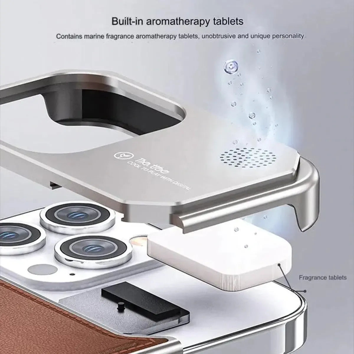 Luxury Leather Metal Magnetic Aluminum Fragrance Phone Case For iphone-SCK251116