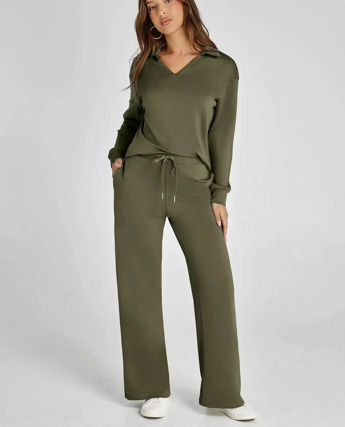 🔥Last Day Sale 49% OFF🏆️Women's 2 Piece Sets Outfits Casual Long Sleeve Sweatsuits Sets