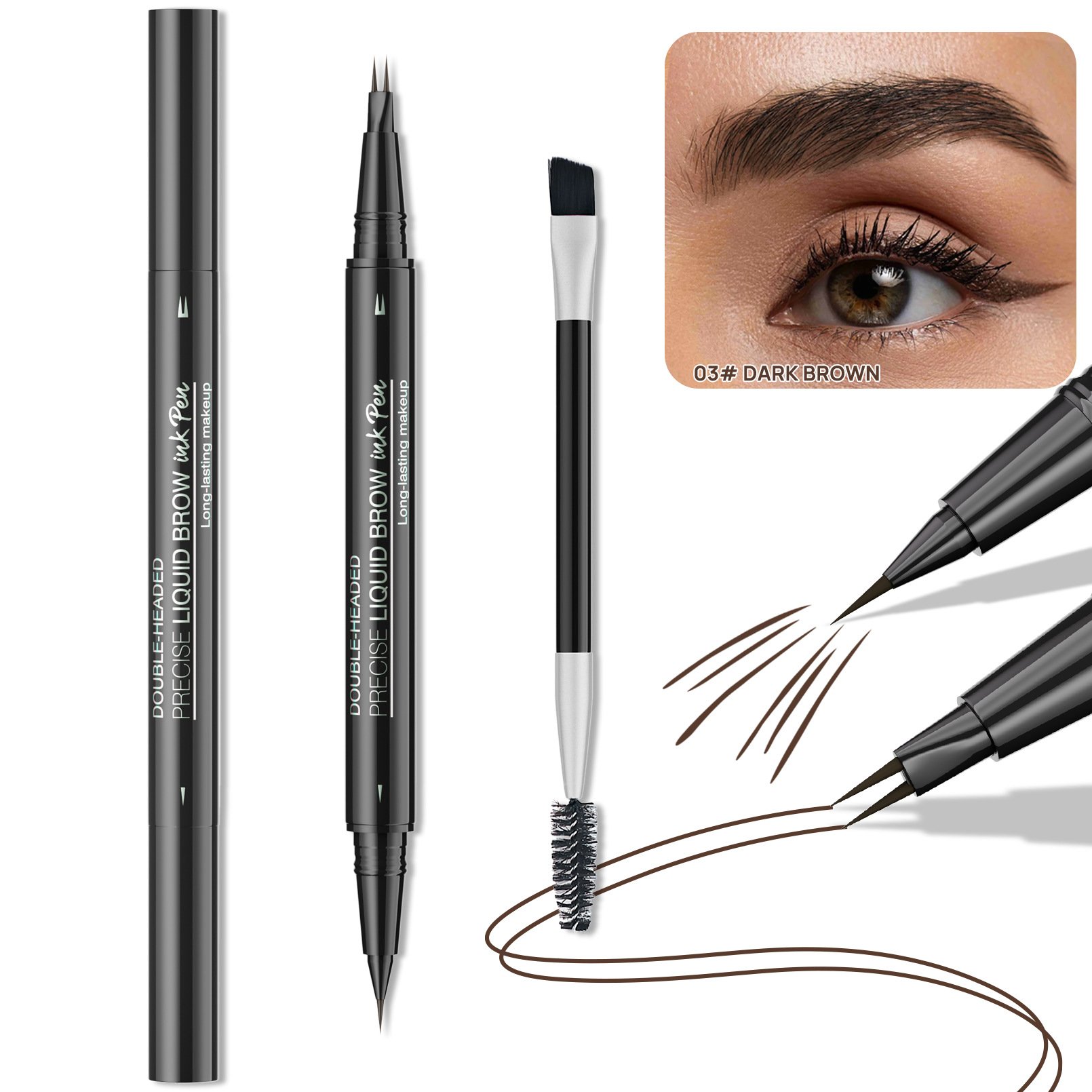 🎉Buy One Get One Free🎁 - Curved Eyebrow Pen - Microblading Eyebrow Pencil, Brow Pencil 2-in-1 Dual-Ended Eyebrow Pen
