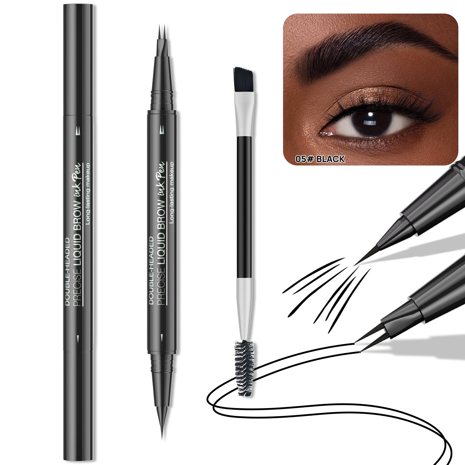 🎉Buy One Get One Free🎁 - Curved Eyebrow Pen - Microblading Eyebrow Pencil, Brow Pencil 2-in-1 Dual-Ended Eyebrow Pen