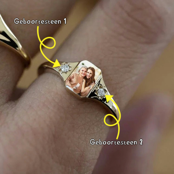 Gepersonaliseerde foto Birthstone Ring-Thanksgiving/verjaardag/verjaardag/Kerstcadeau