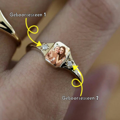 Gepersonaliseerde foto Birthstone Ring-Thanksgiving/verjaardag/verjaardag/Kerstcadeau