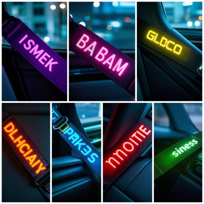 Custom Glow-in-the-Dark Seat Belt Stickers - Available in Multiple Colors