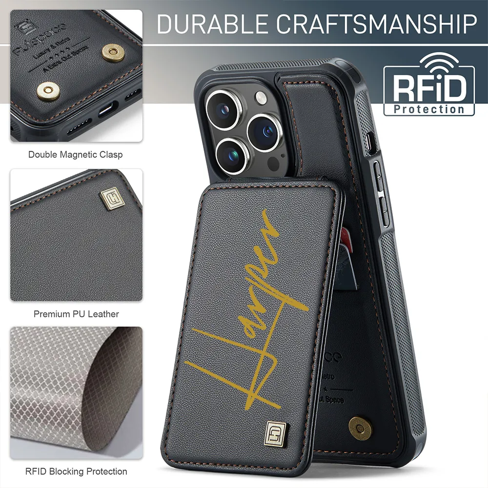 Personalised Monogram Card Holder Wallet Phone Case