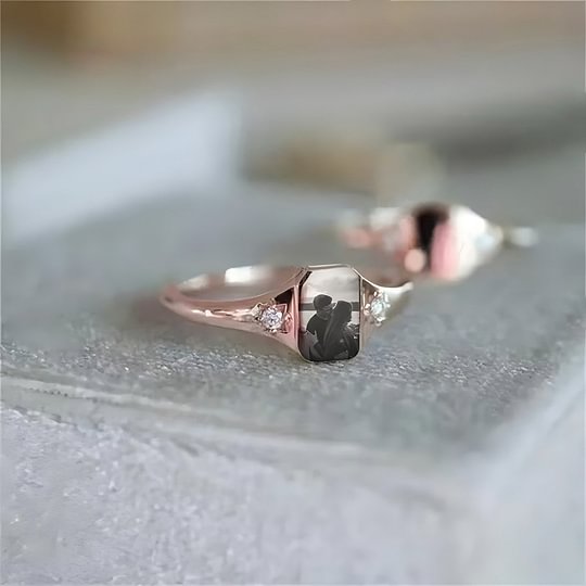 Gepersonaliseerde foto Birthstone Ring-Thanksgiving/verjaardag/verjaardag/Kerstcadeau