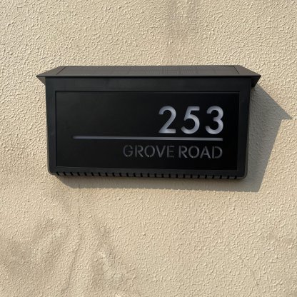 Custom Solar LED Backlit House Number Sign | Rectangle