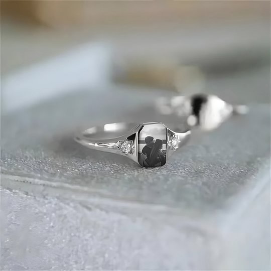 Gepersonaliseerde foto Birthstone Ring-Thanksgiving/verjaardag/verjaardag/Kerstcadeau